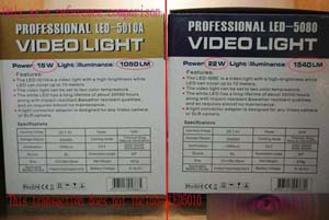   LED-5080 (22 W, 1540 lux),  DSLR